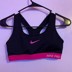 Hot Pink & Black Dri Fit Nike Sports Bra